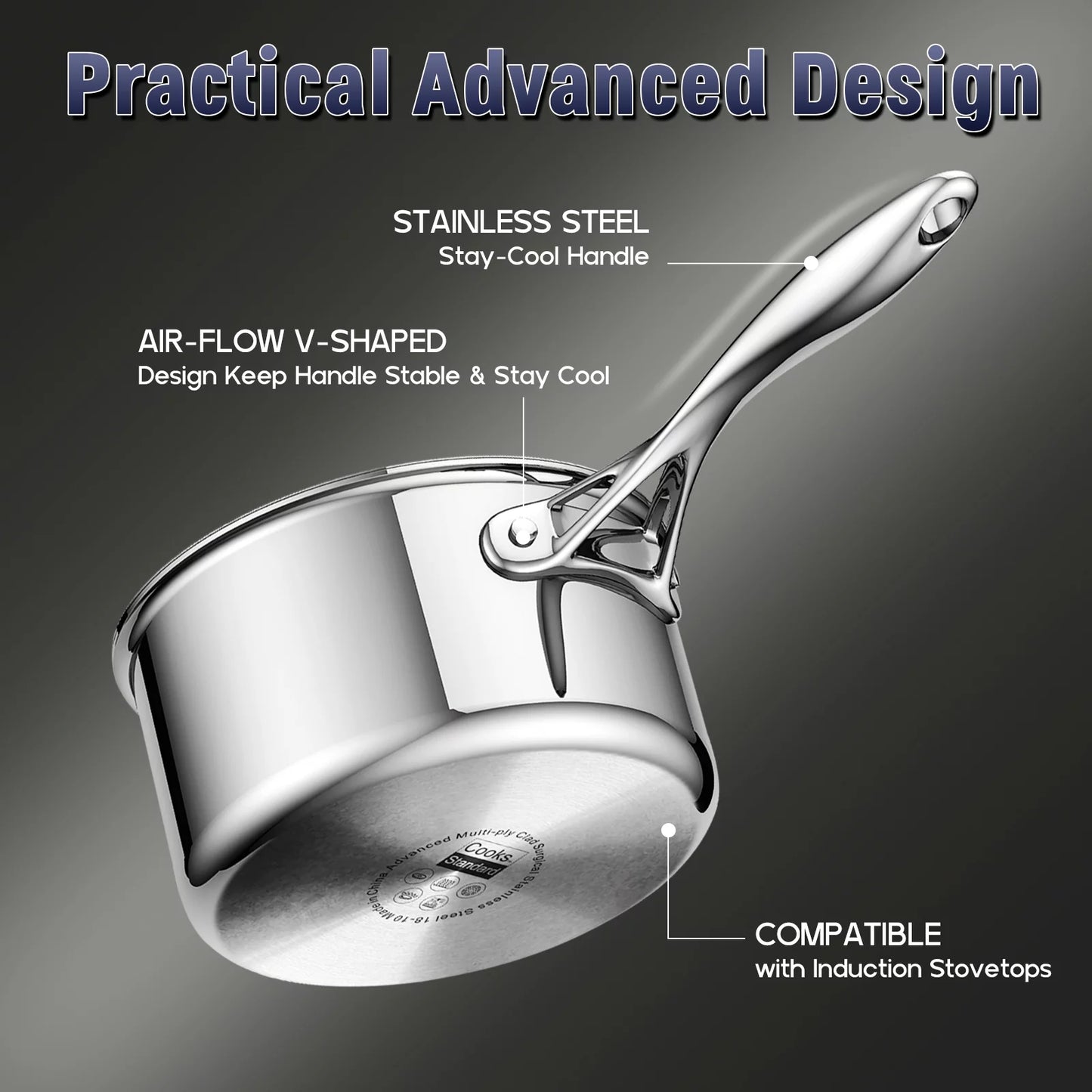 Multi-Ply Clad Stainless-Steel Cookware Set