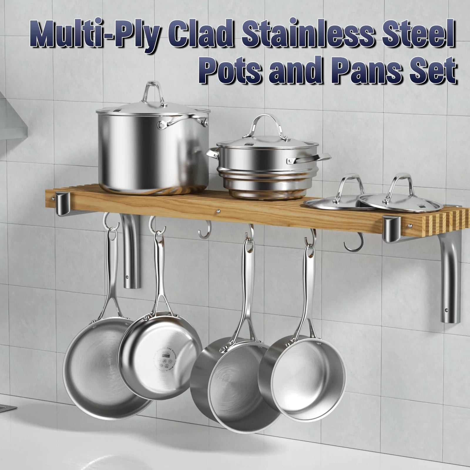 Multi-Ply Clad Stainless-Steel Cookware Set